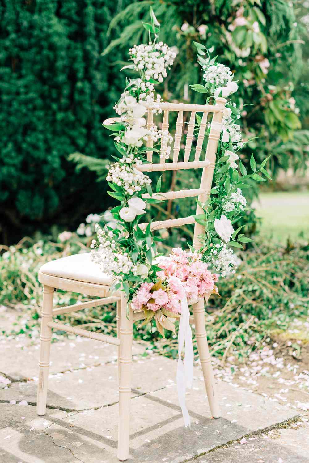 blathnaid daire wedding ceremony chairs flowers