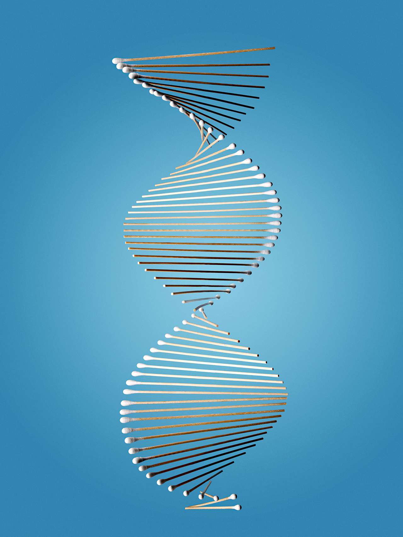 dna strand genetic testing blue background
