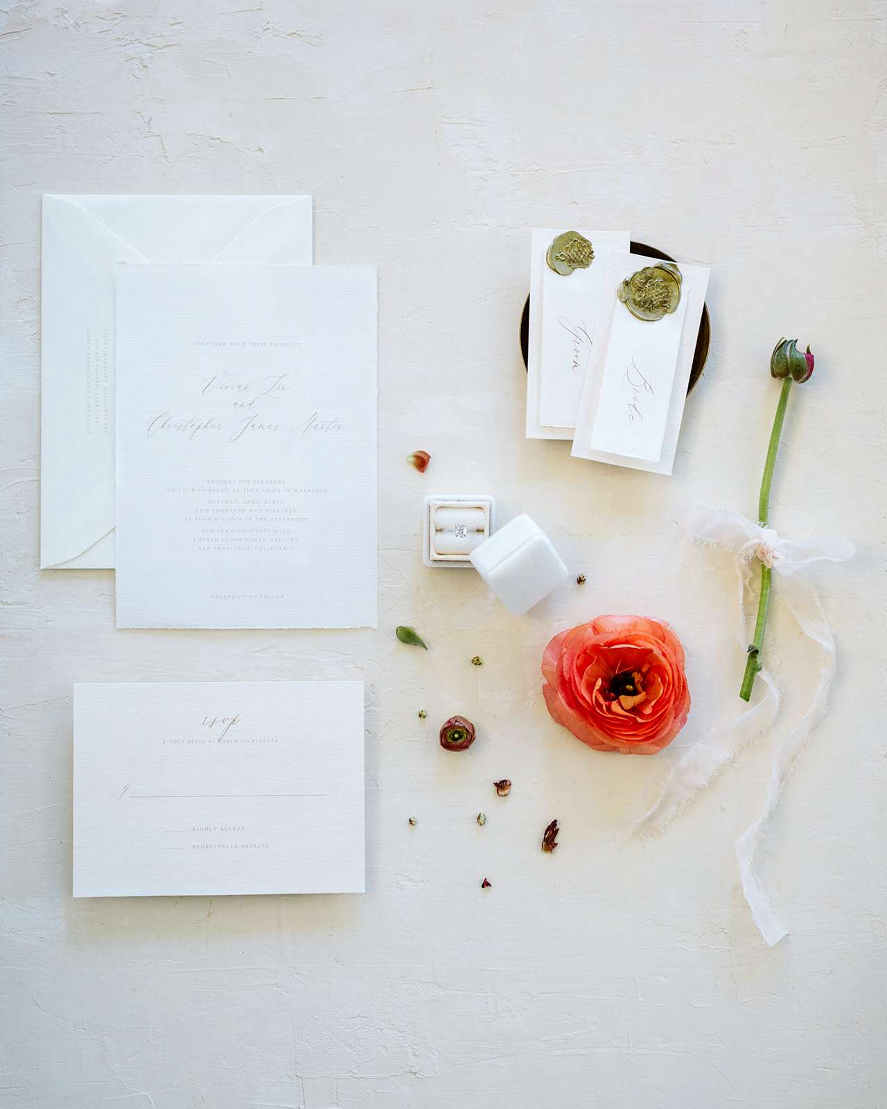 wedding invitation suite white card stock design