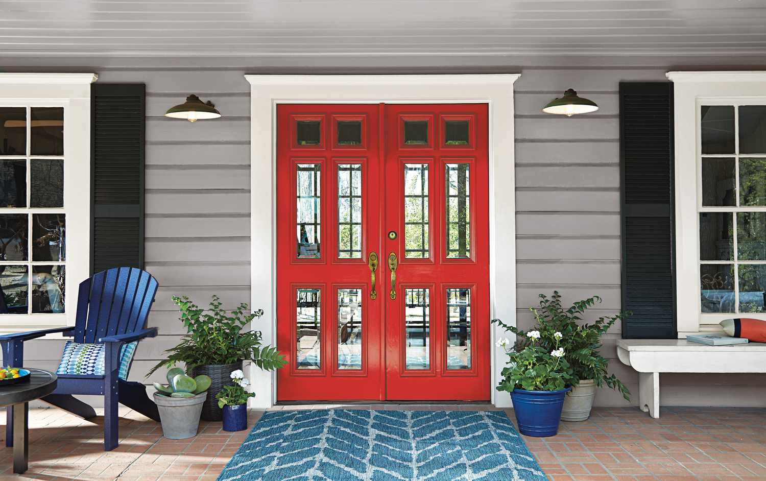 bright red front door paint color