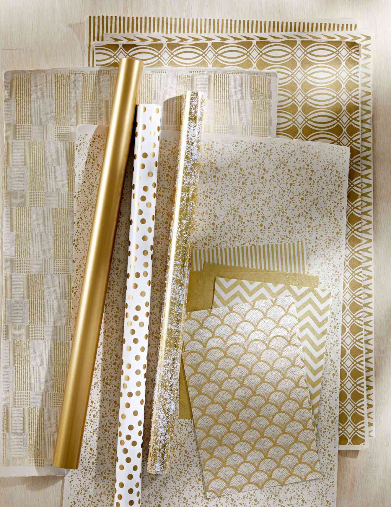 gold foil gift-wrapping paper