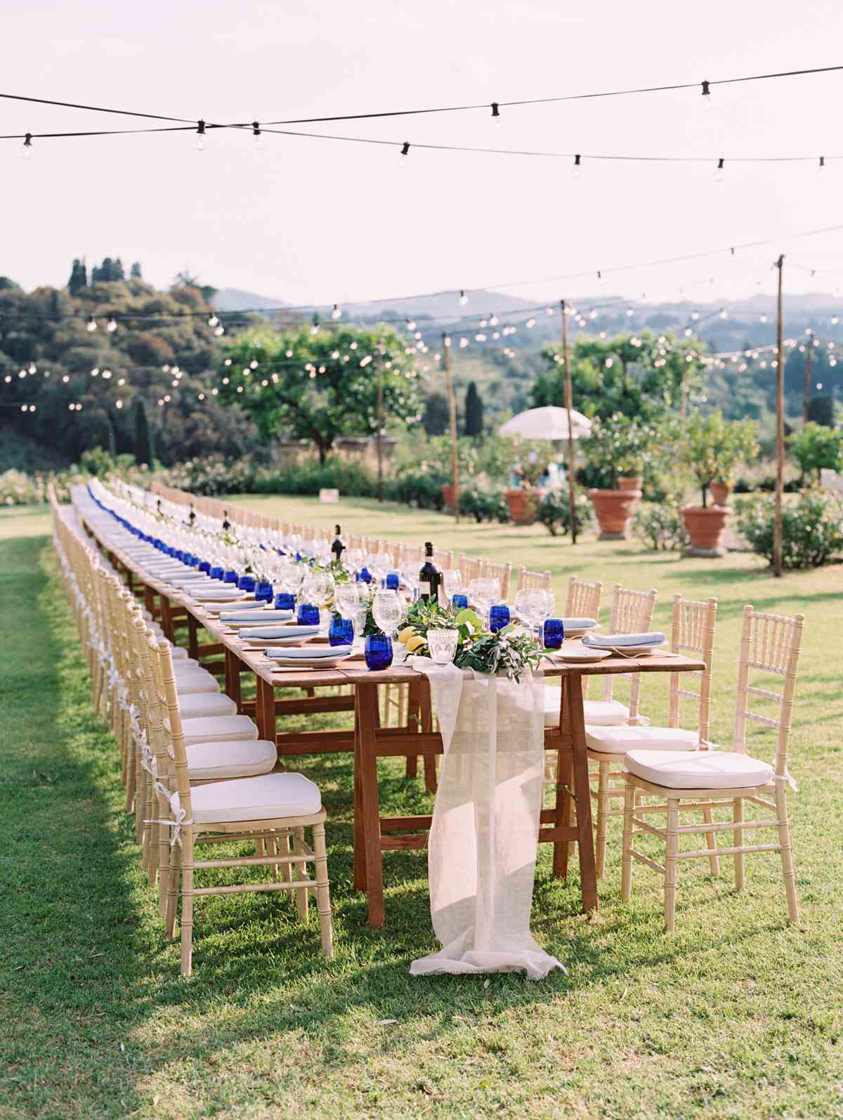saghar ben wedding welcome dinner long table
