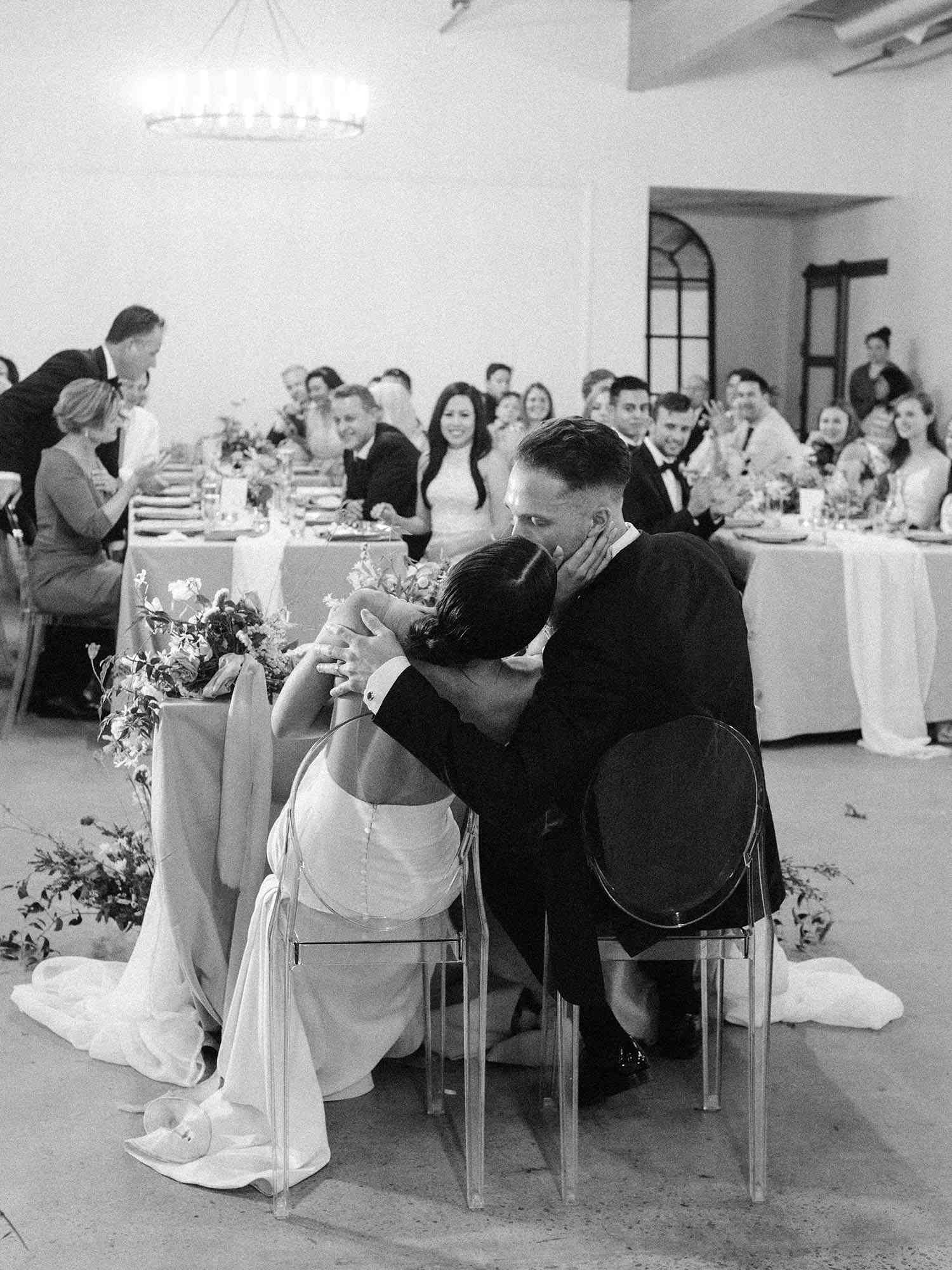 dawn jordan wedding couple kissing reception