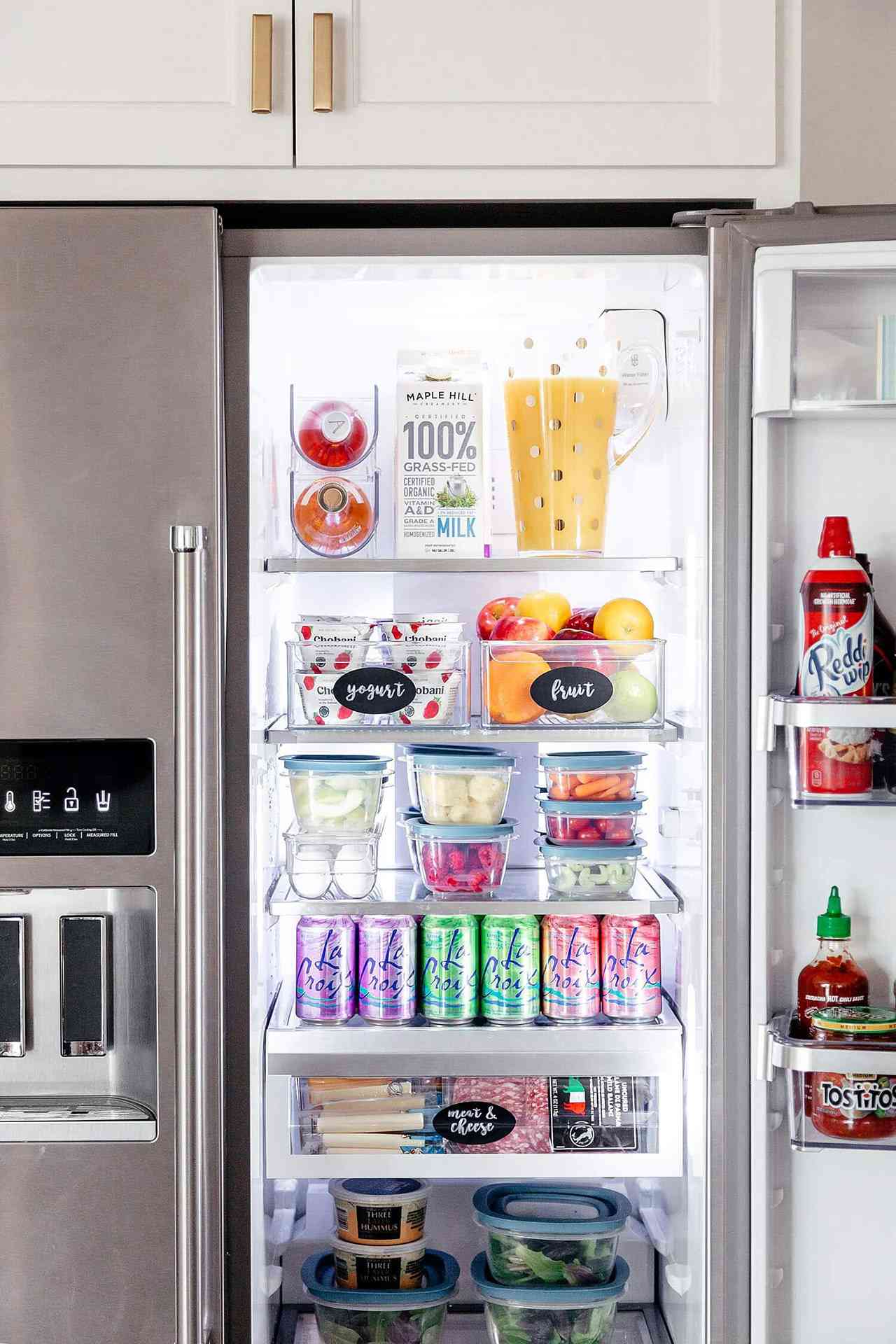 organized refrigerator labels