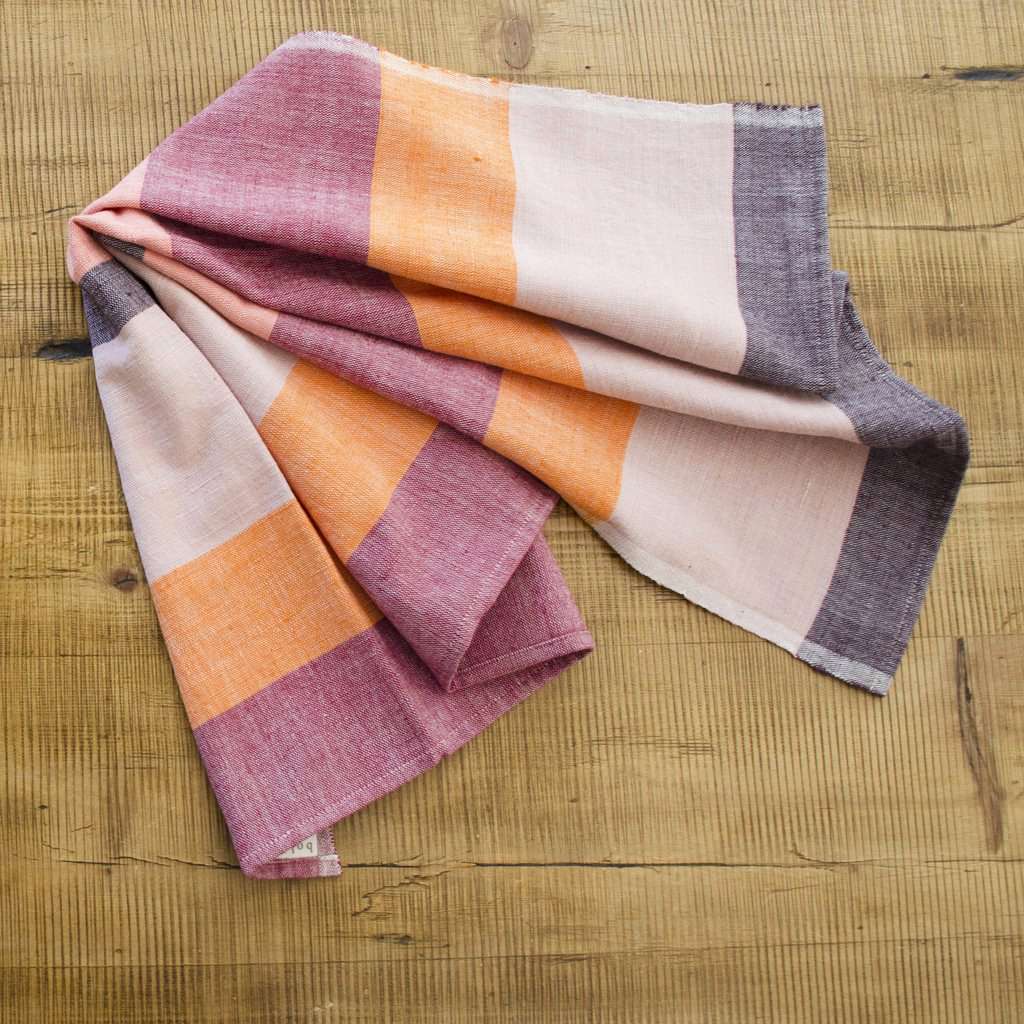 Set of three linen tea towels in your choice of color