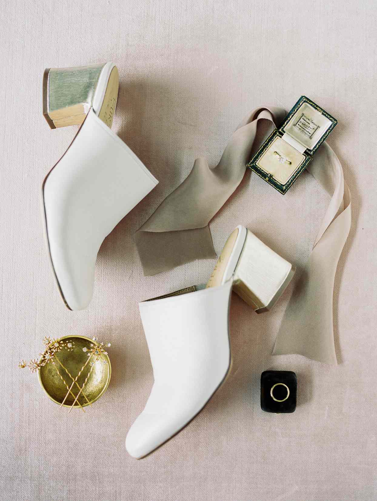white block heels wedding shoes