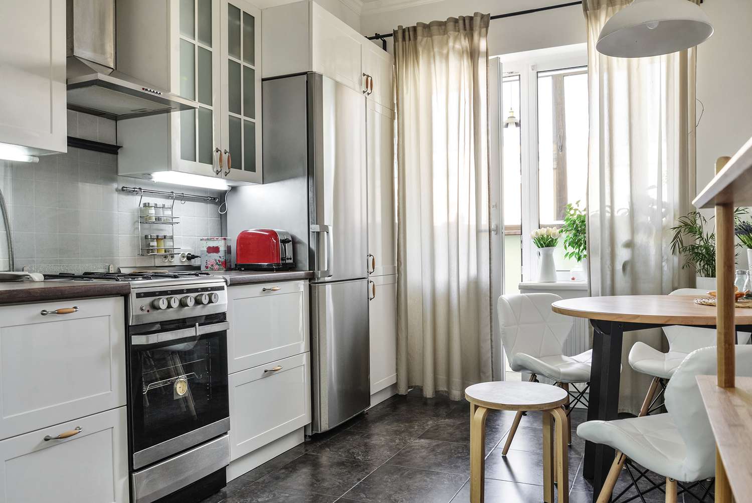 modern studio apartment kitchen