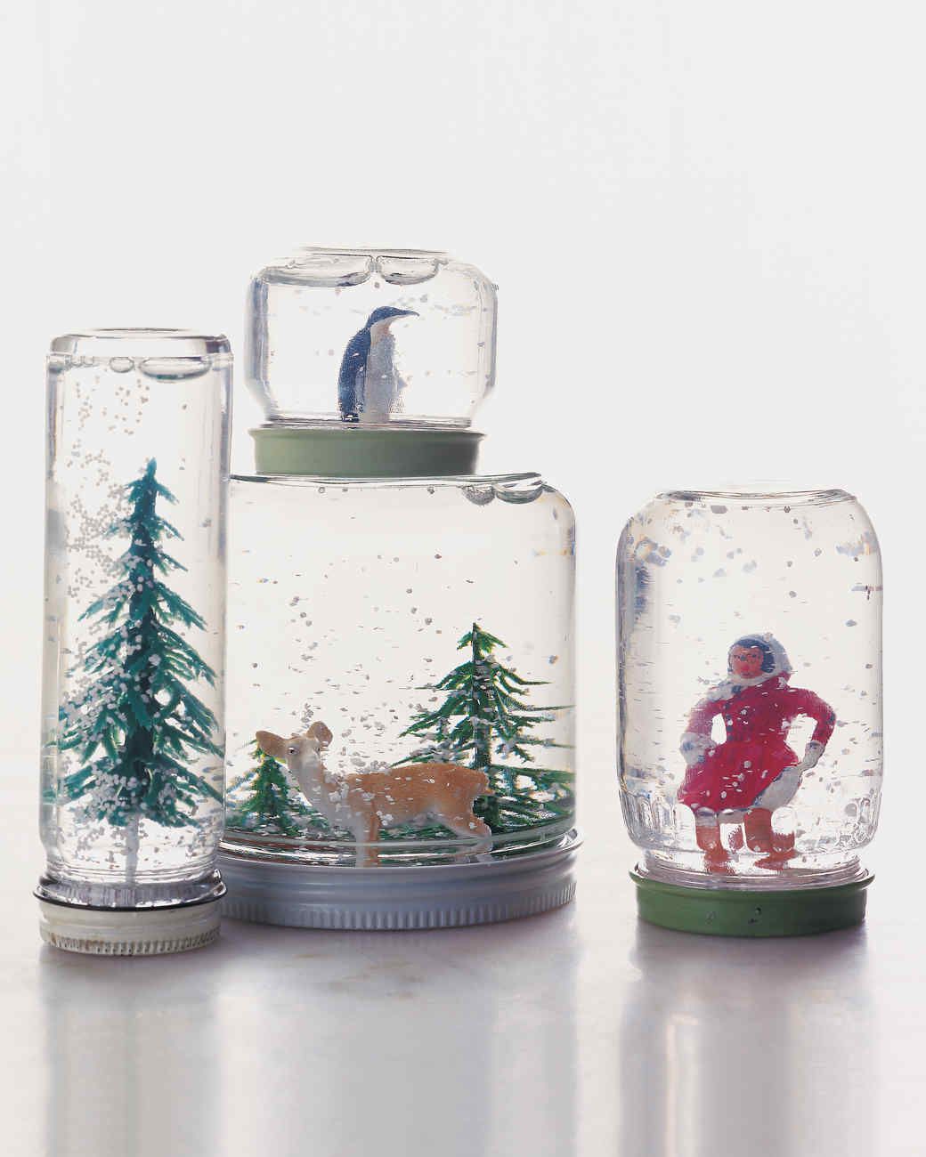 DIY jar snow globes
