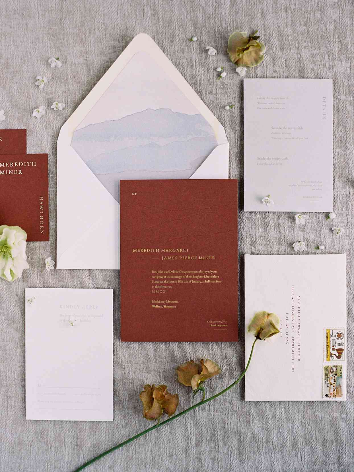 meredith pierce wedding rustic invitations