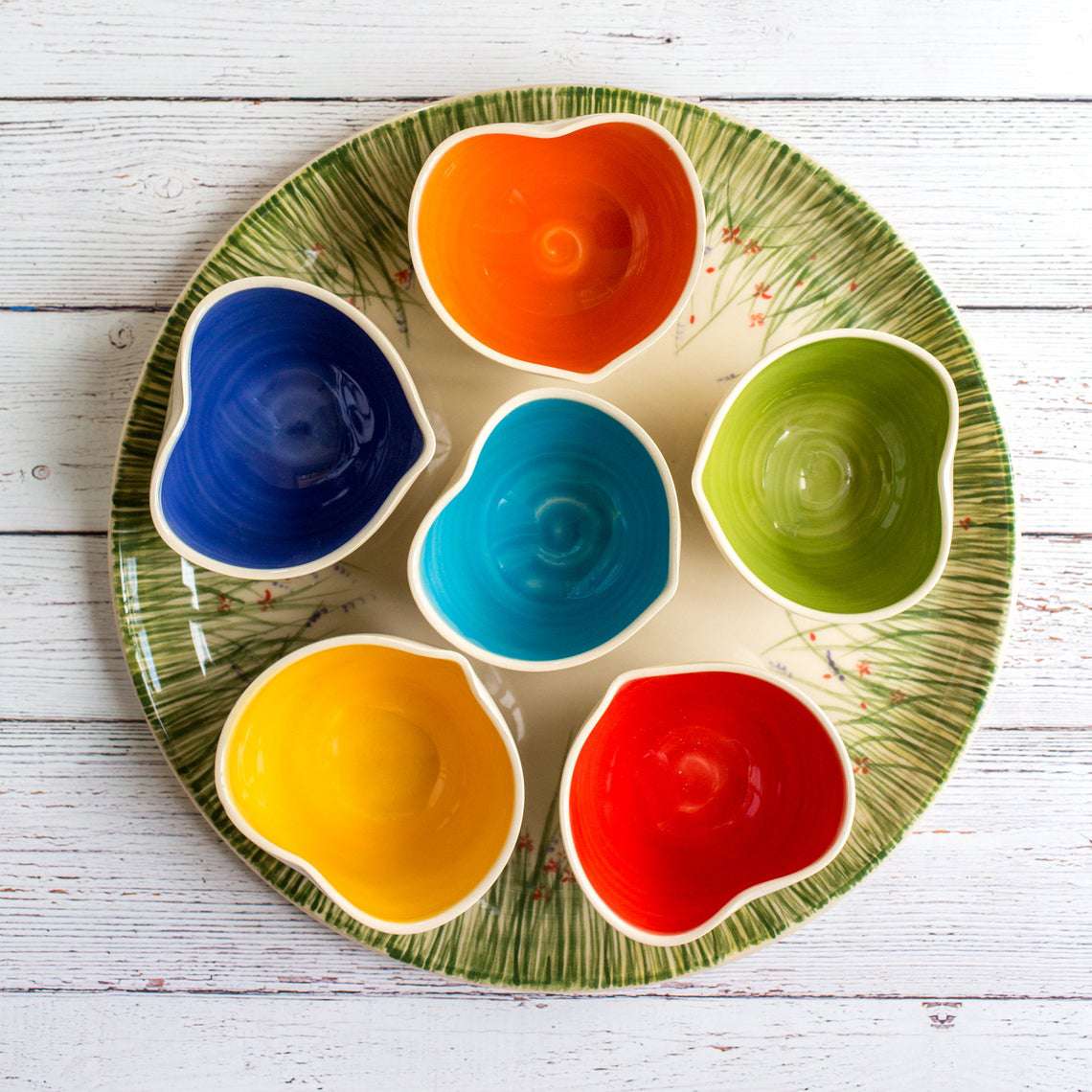 GalitWeiss Ceramics Ceramic Rosh Hashanah Bowls and Plate Set