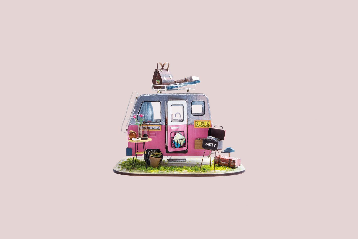HandsCraftUS DGM04, DIY Miniature Camper Van Kit: Happy Camper