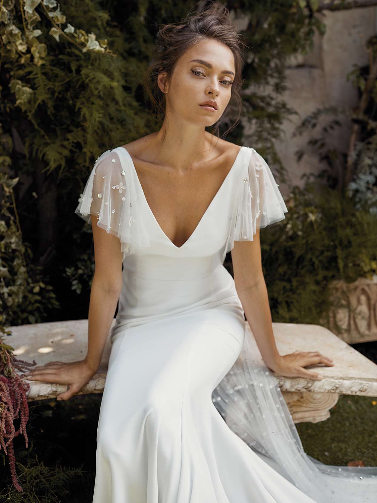 Lihi Hod flutter sleeve v-neck wedding dress fall 2021