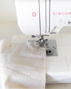 sewing machine with fabric