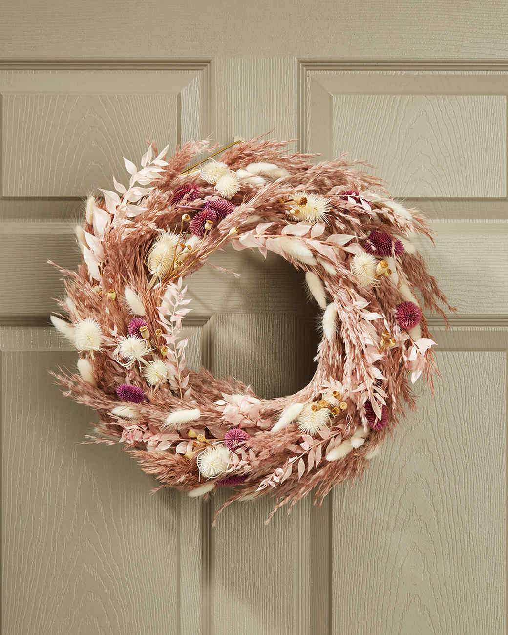 fall wreath on the front door