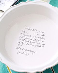 handwritten recipe on pie plate step 2