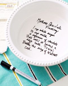 handwritten recipe on pie plate step 3