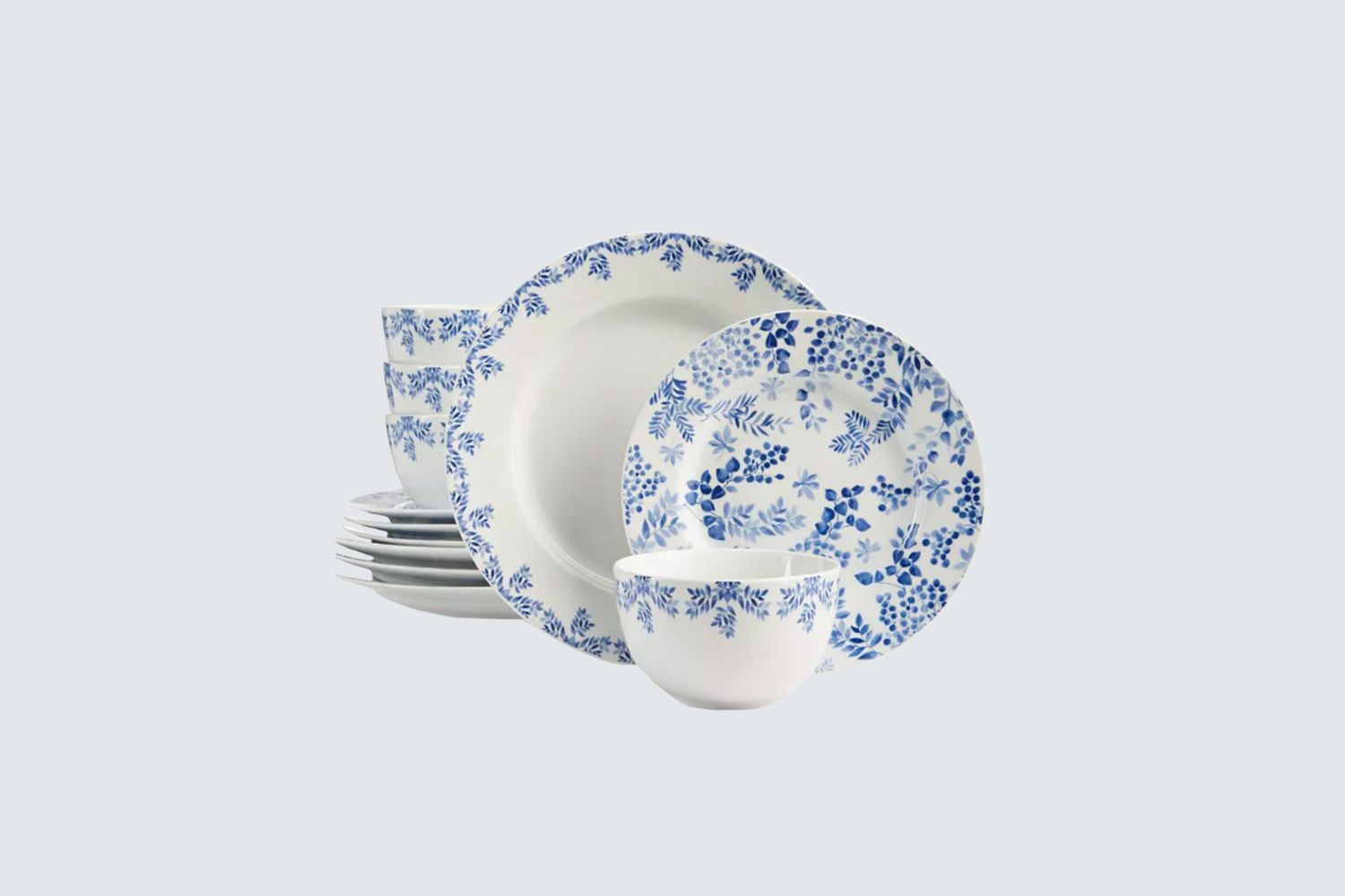 martha stewart collection english garden 12-piece dinnerware set