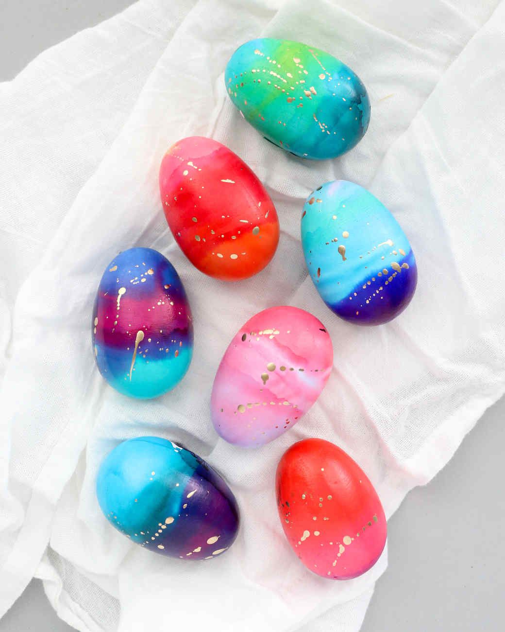 ink dyed Easter eggs