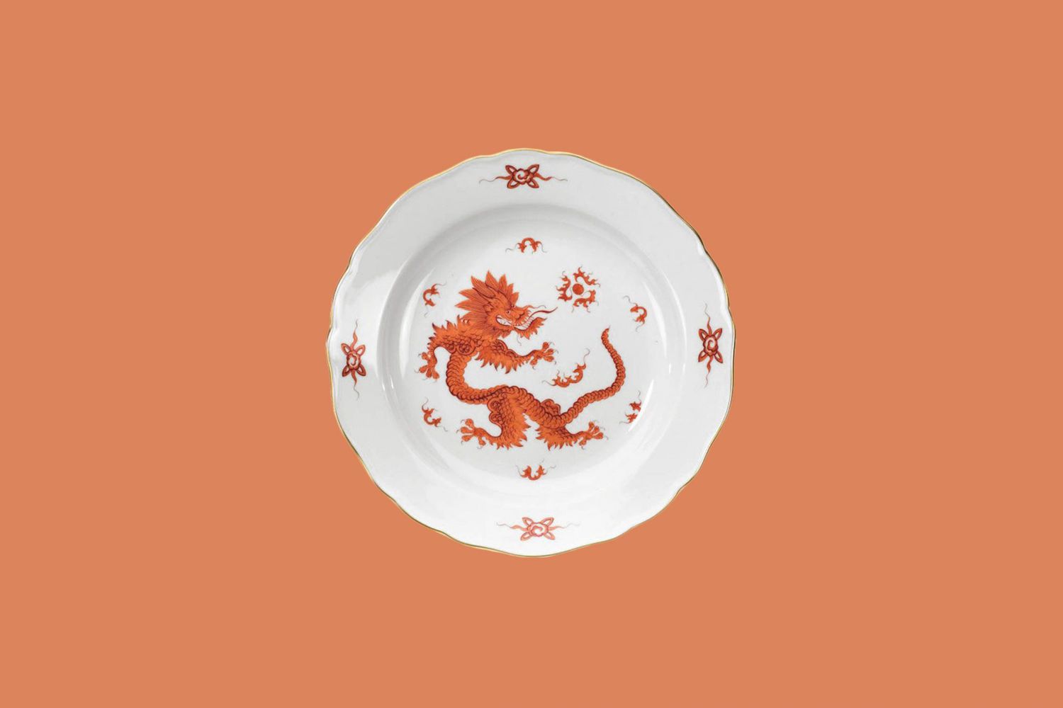 Meissen Ming Dragon Red Salad Plate