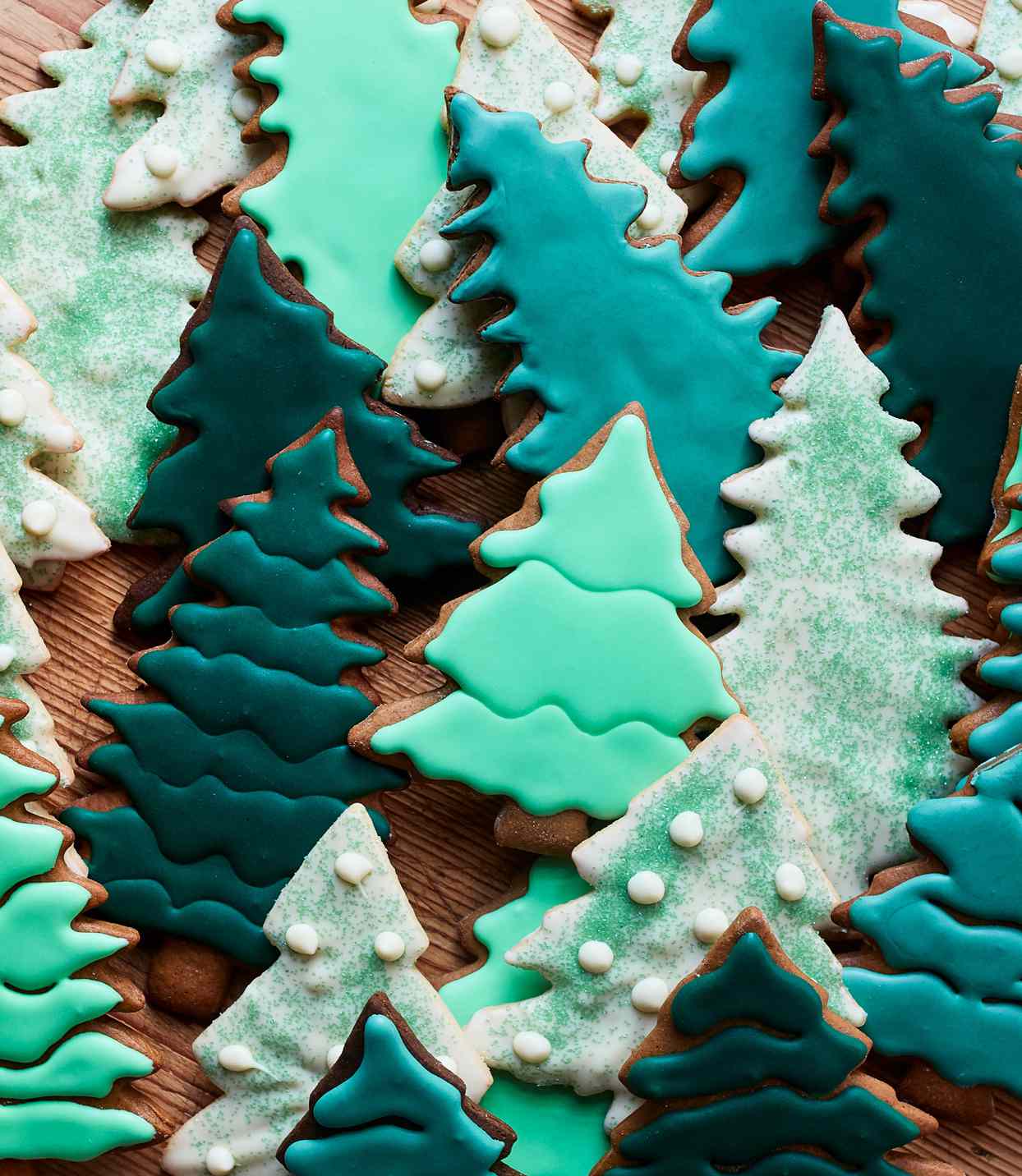 frosted tree gingerbread cookies