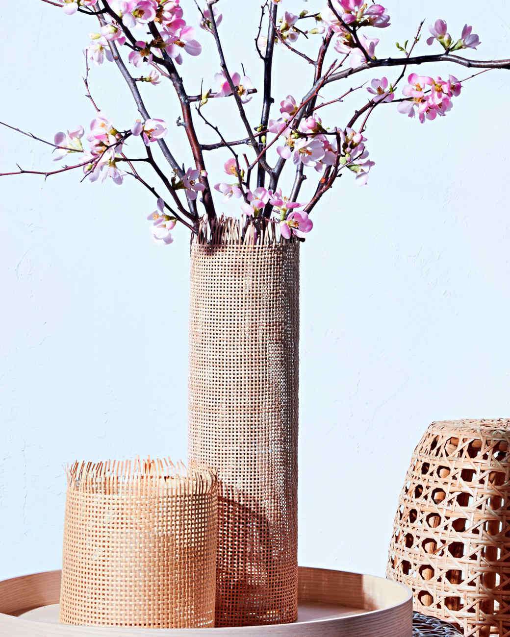 weave caning vase