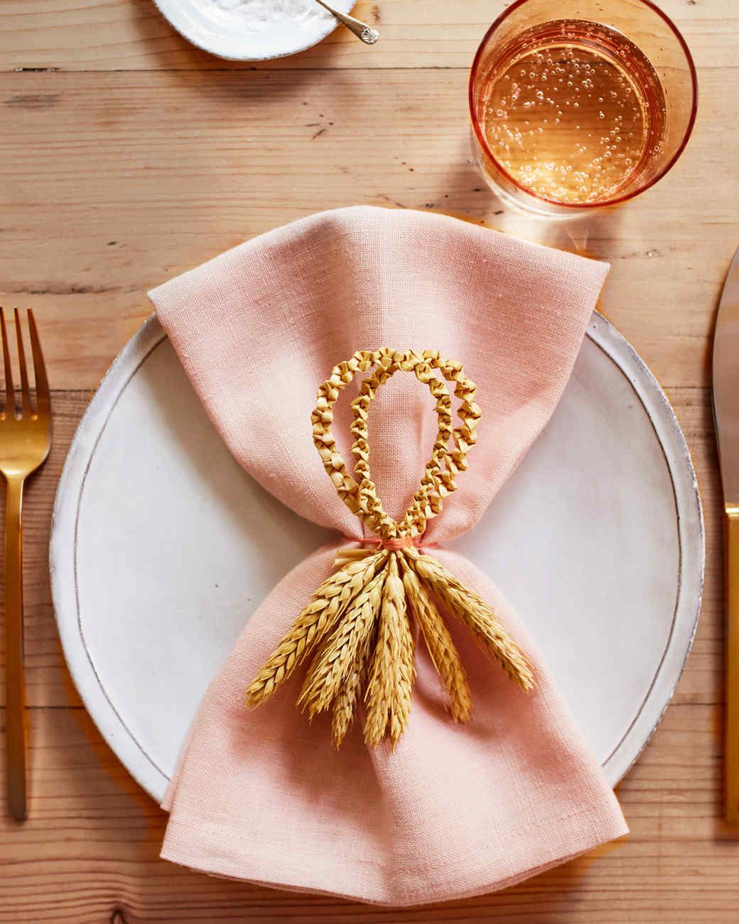 plaited wheat napkin ring