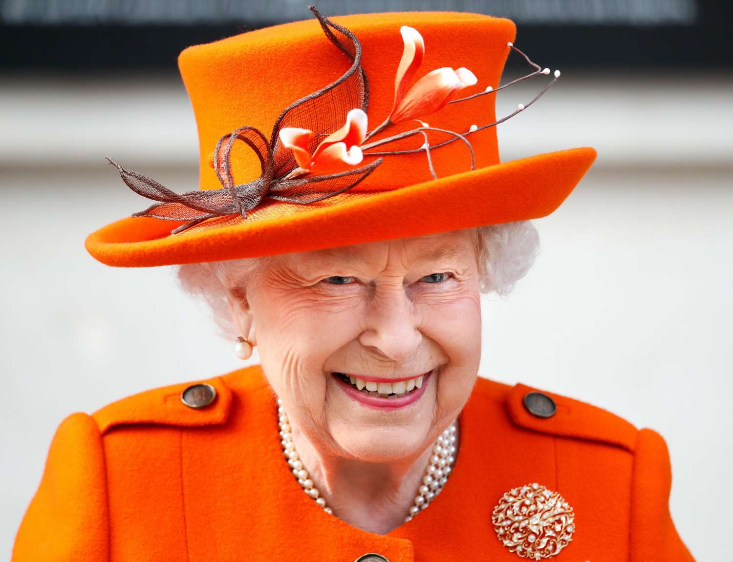 Queen Elizabeth II in orange