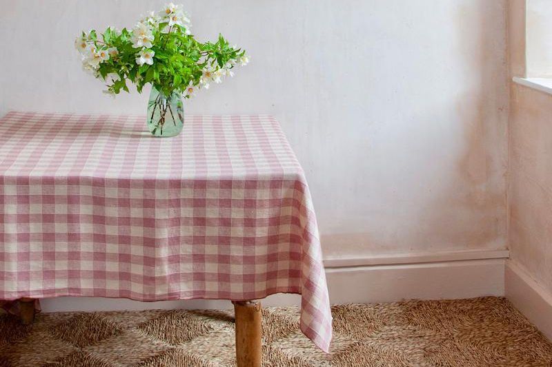 vintage checkerboard tablecloth bois de rose