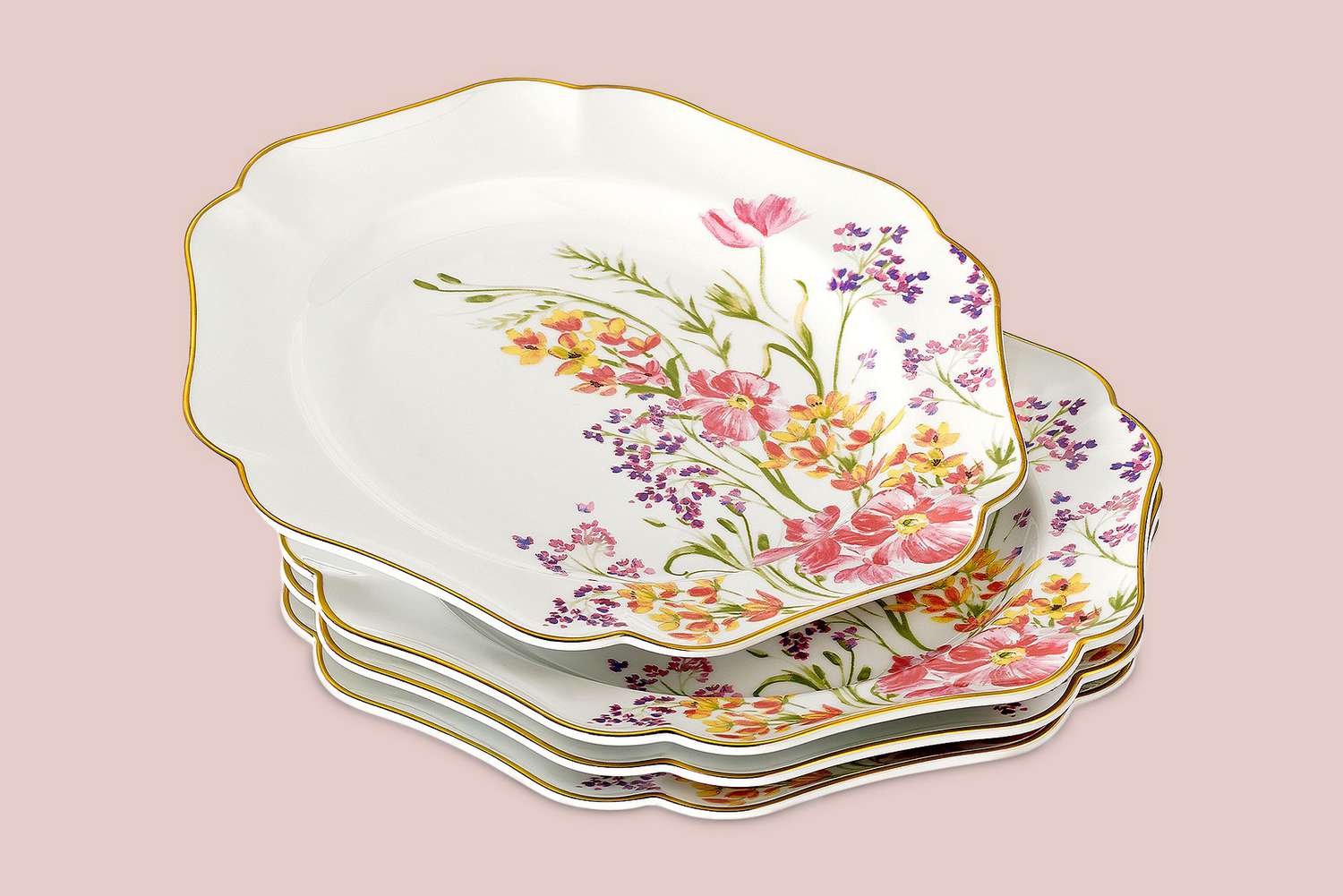 stacked martha stewart collection easter floral salad plates