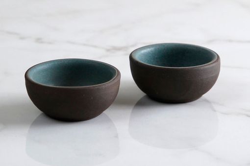 two Stoneware Condiment Bowl