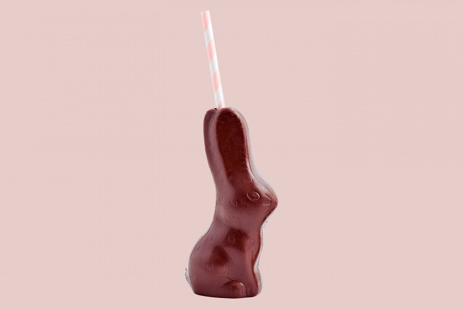 chocolate bunny milk cup with straw