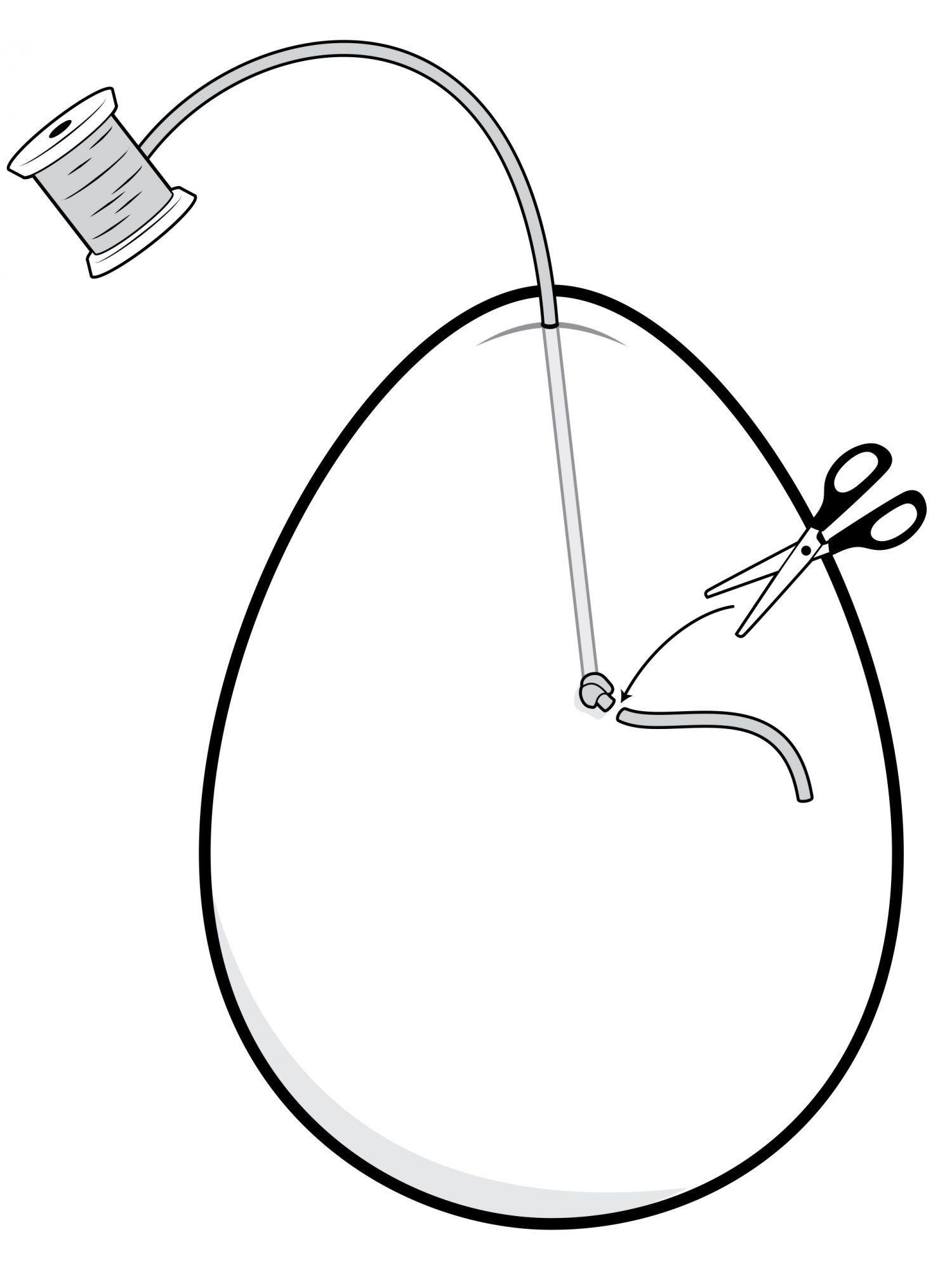 temari eggs project illustration step two