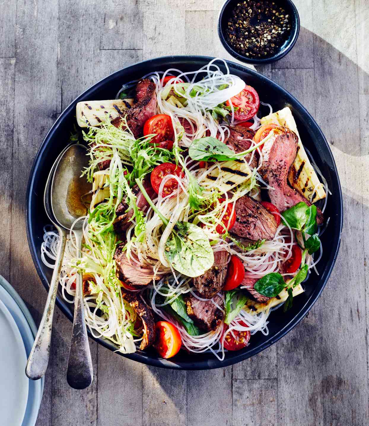 Grilled Skirt Steak and Hearts-of-Palm Salad
