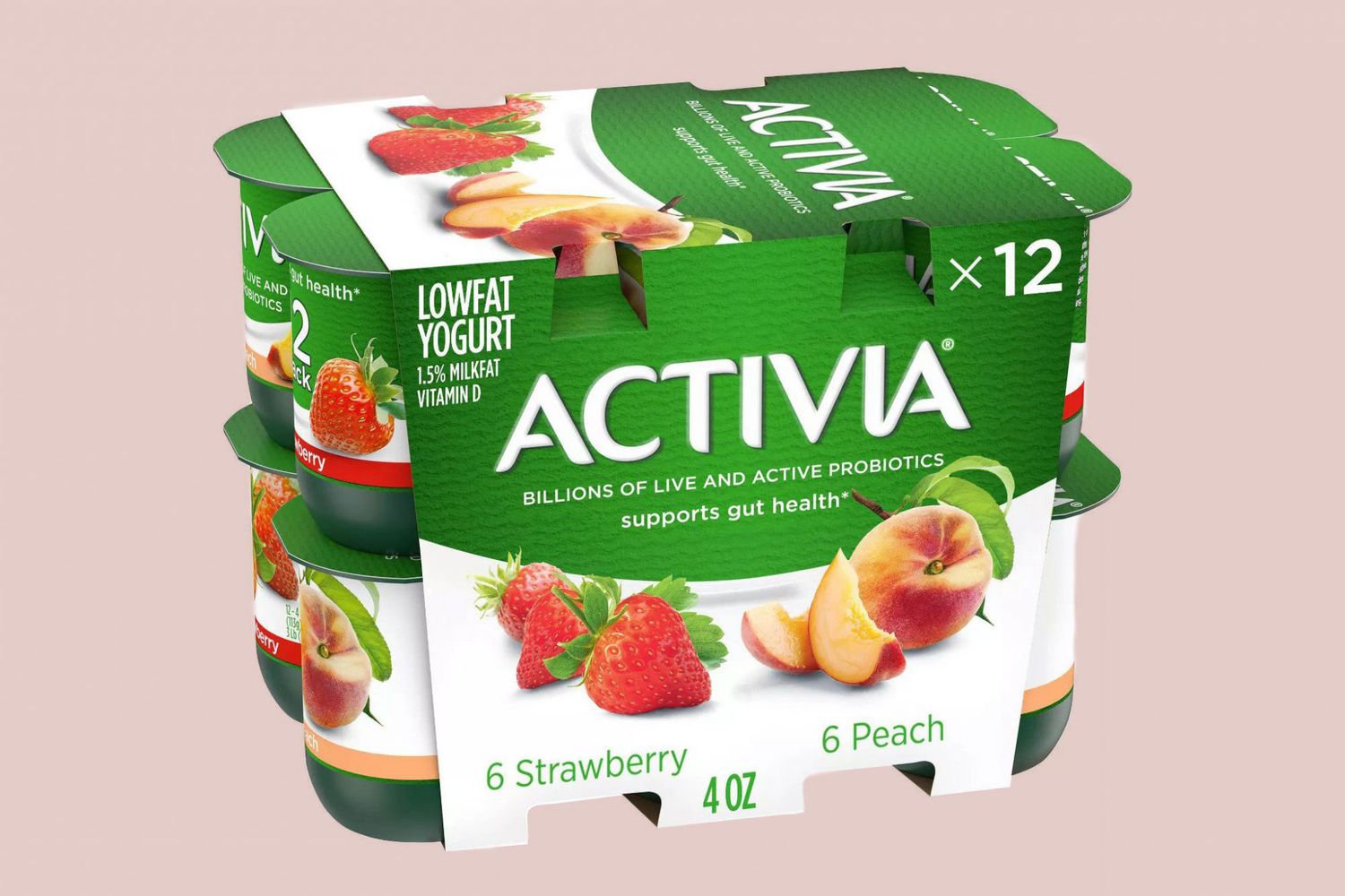 twelve pack of Activia Yogurt