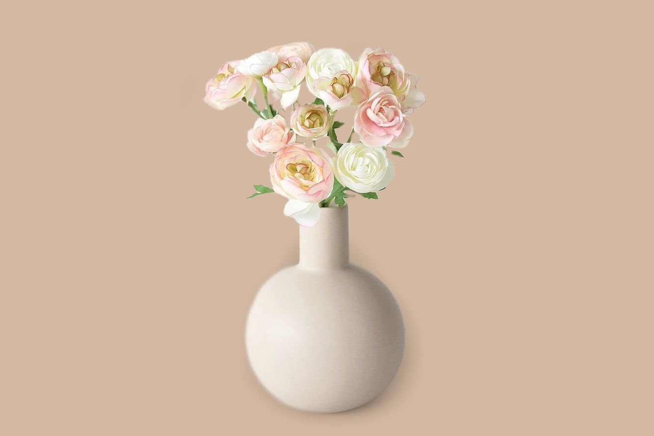 Afloral Beige Mini Porcelain Ceramic Bud Vase