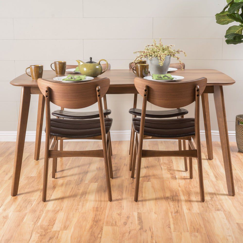 Christopher Knight Home Anise Five-Piece Wood Rectangular Dining Set