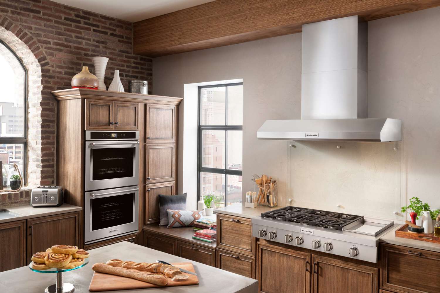 modern kitchen with kitchenaid smart oven+