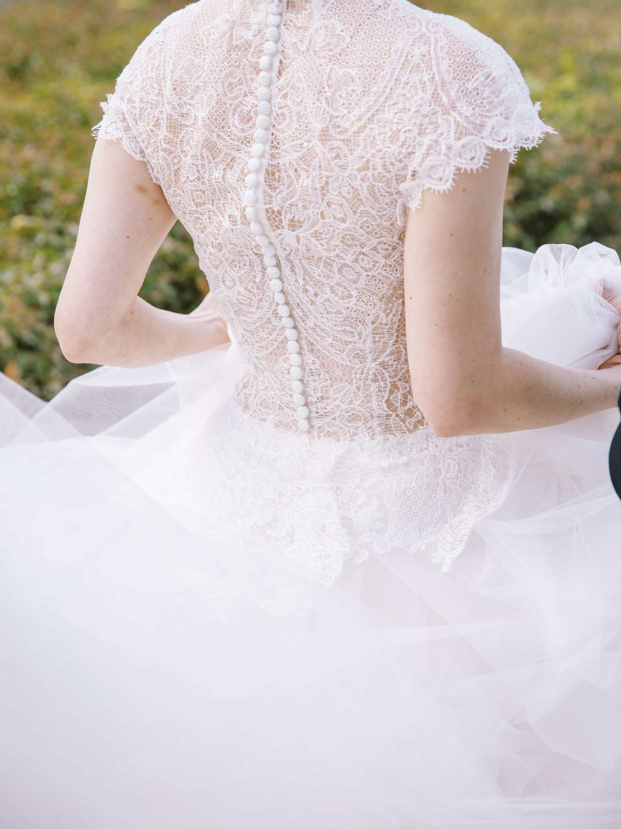 bride's gown with button-up back