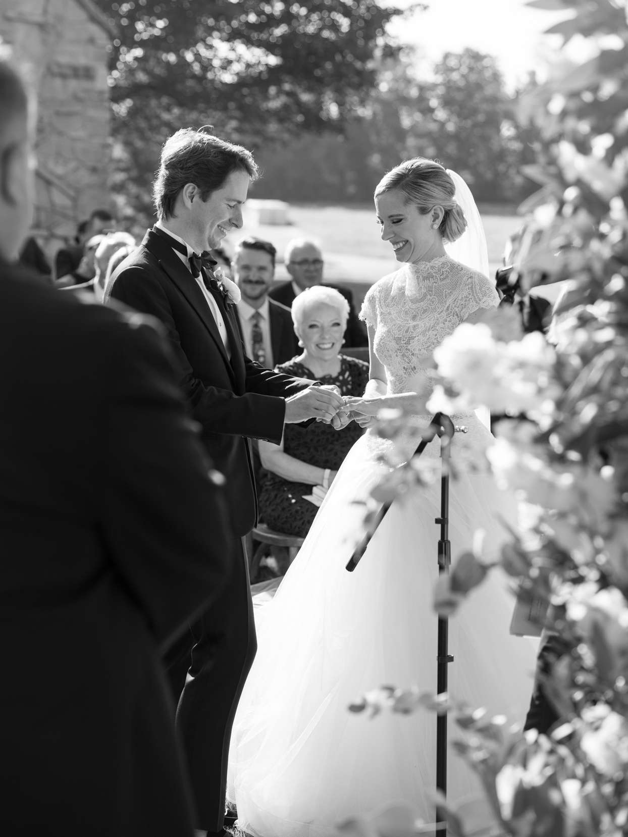 Bride and groom exchanging vows