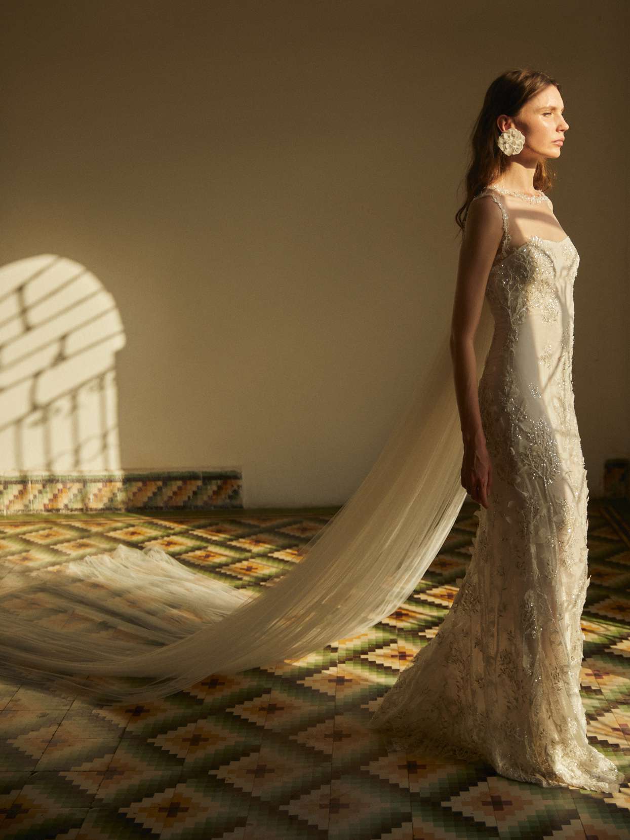 Francesca Miranda sheer high-neck wedding dress fall 2022