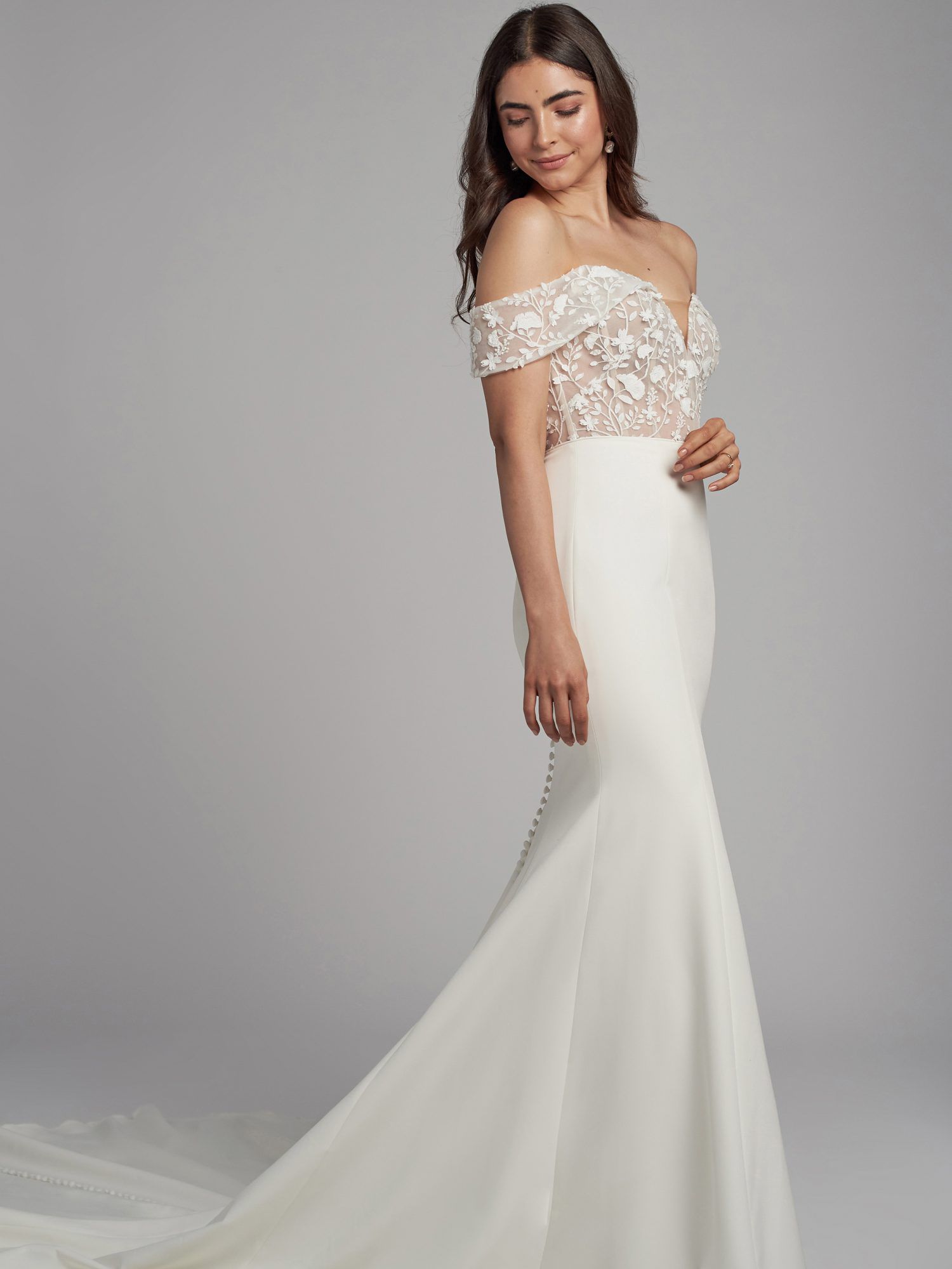 Jenny by Jenny Yoo off-the-shoulder deep sweetheart neckline wedding dress fall 2022