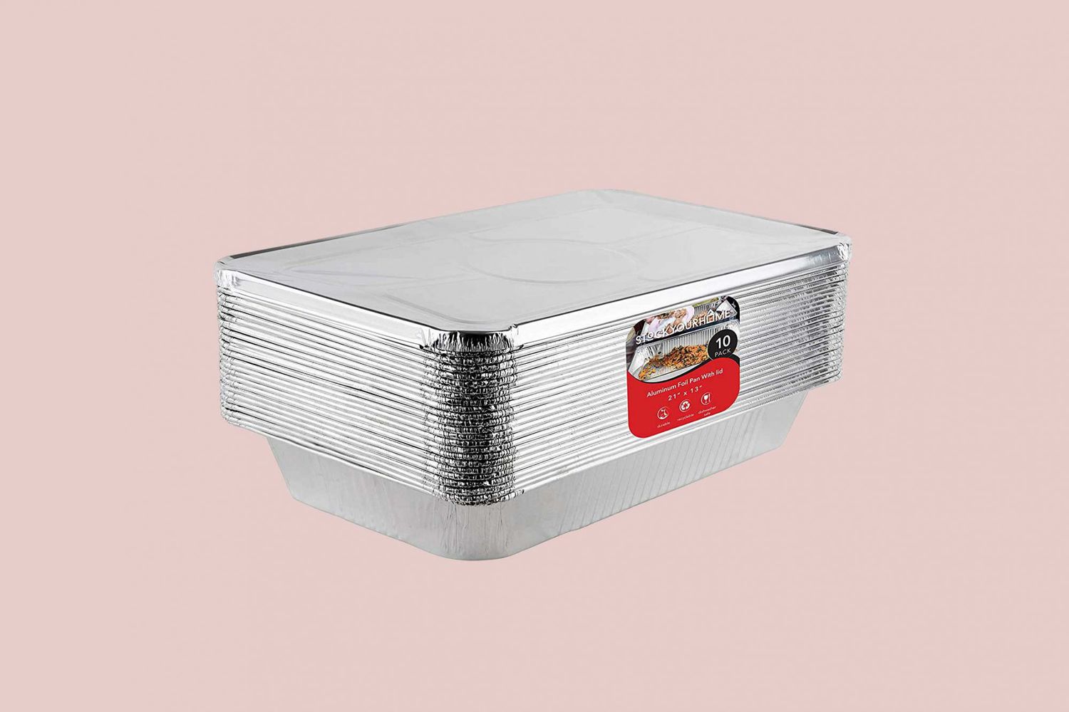 Stock Your Home Aluminum Pans with Lids