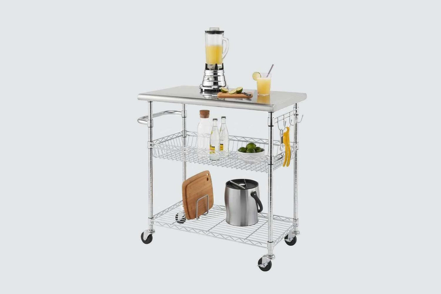 TRINITY EcoStorage 34-inch Stainless Steel Kitchen Cart