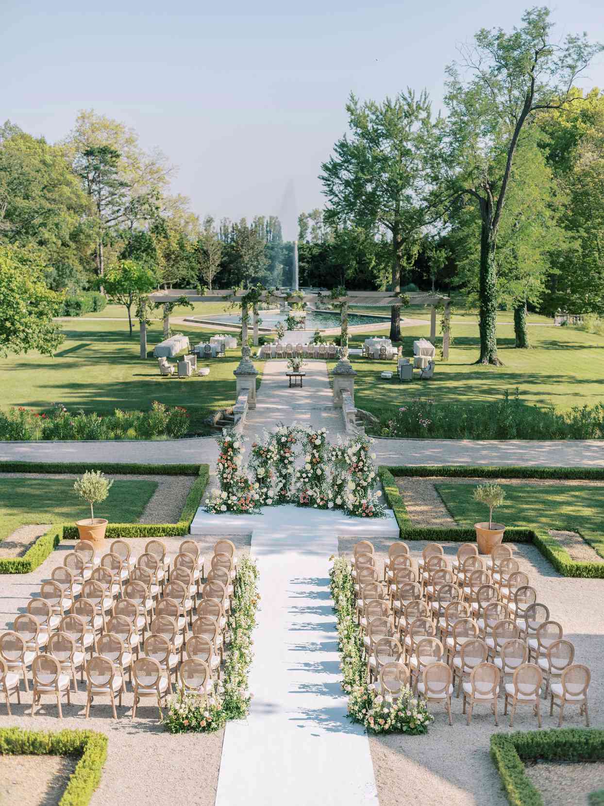 large garden event space outdoor wedding ceremony space