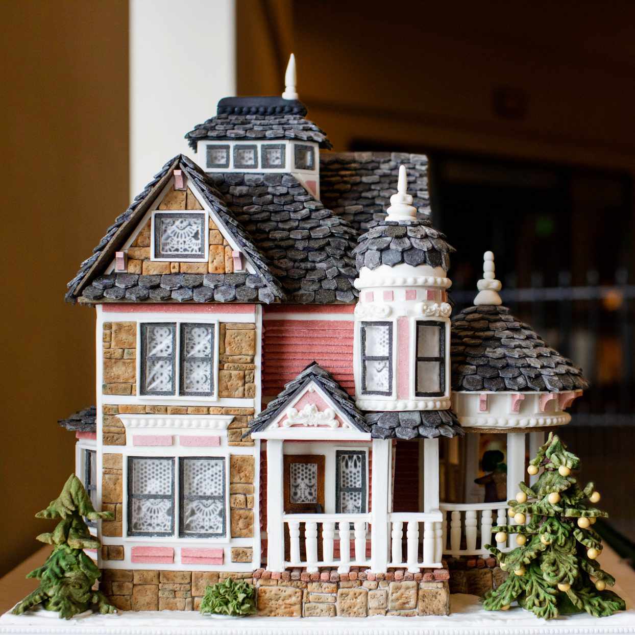 detailed gingerbread house