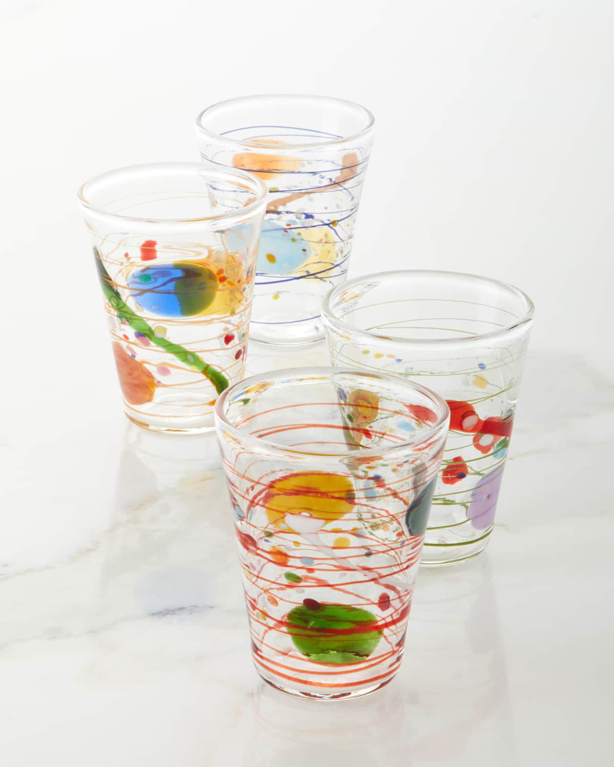 MASSIMO LUNARDON Multicolor Swirl Water Glasses, Set of 4"