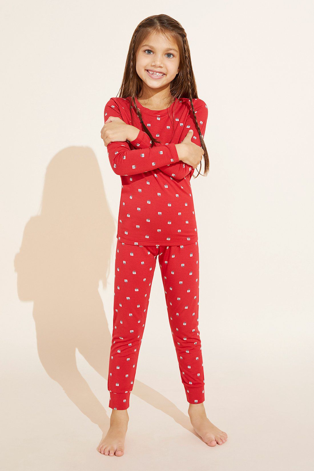Eberjey "Mini Gisele" Printed Holiday Pajamas