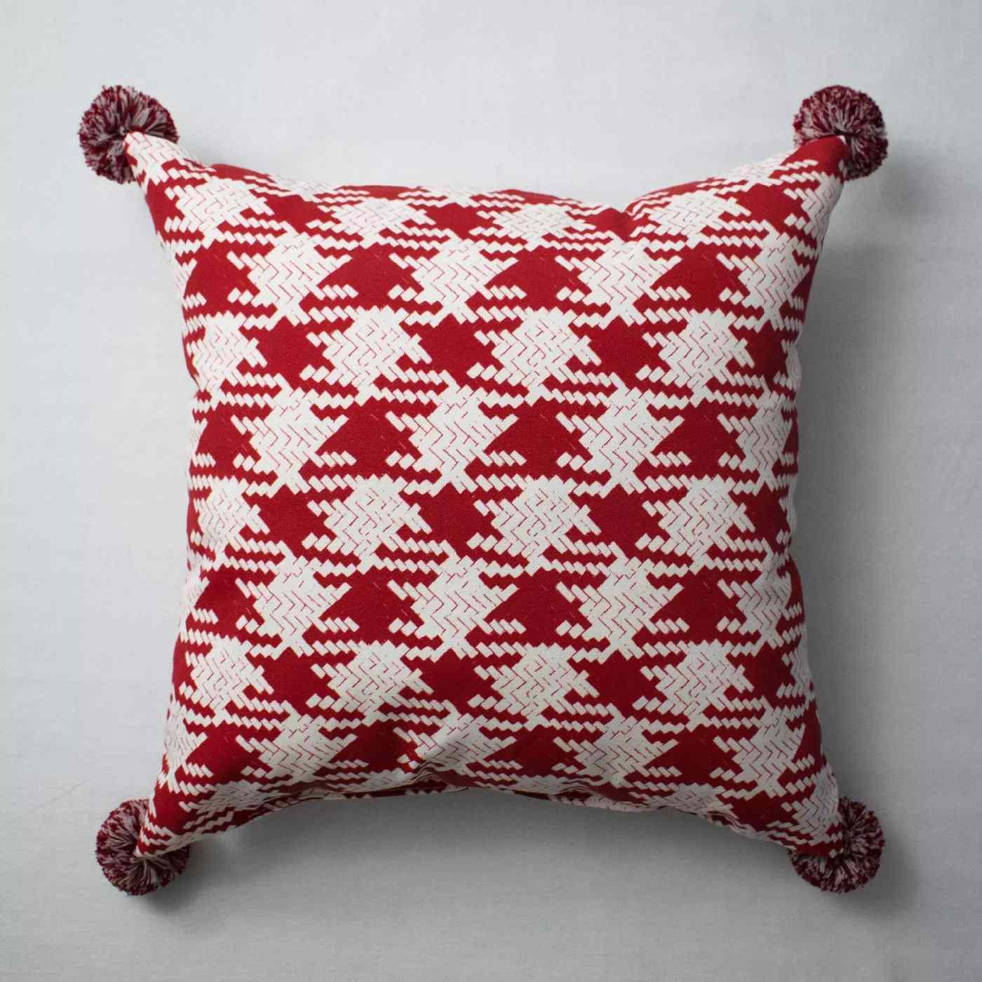 Opalhouse Houndstooth Throw Pillow Red