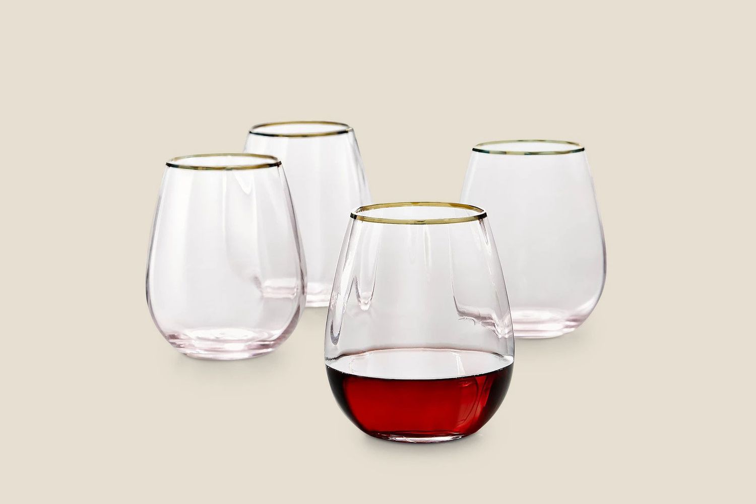 Martha Stewart Collection "Blush Optic" Stemless Wine Glasses