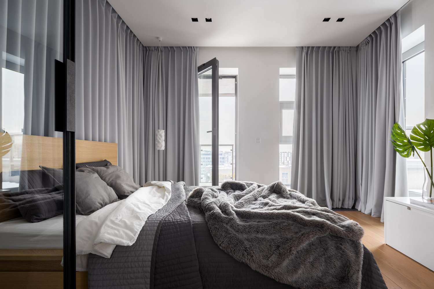 Luxury bedroom interior blackout curtains